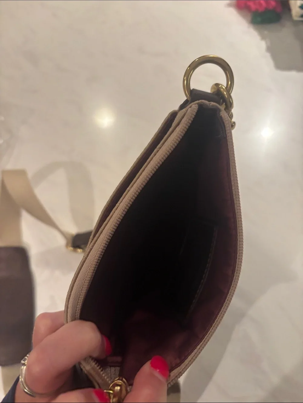 Coach Signature Crossbody Bag in Tan with Gold Hardware - Picture 4 of 5